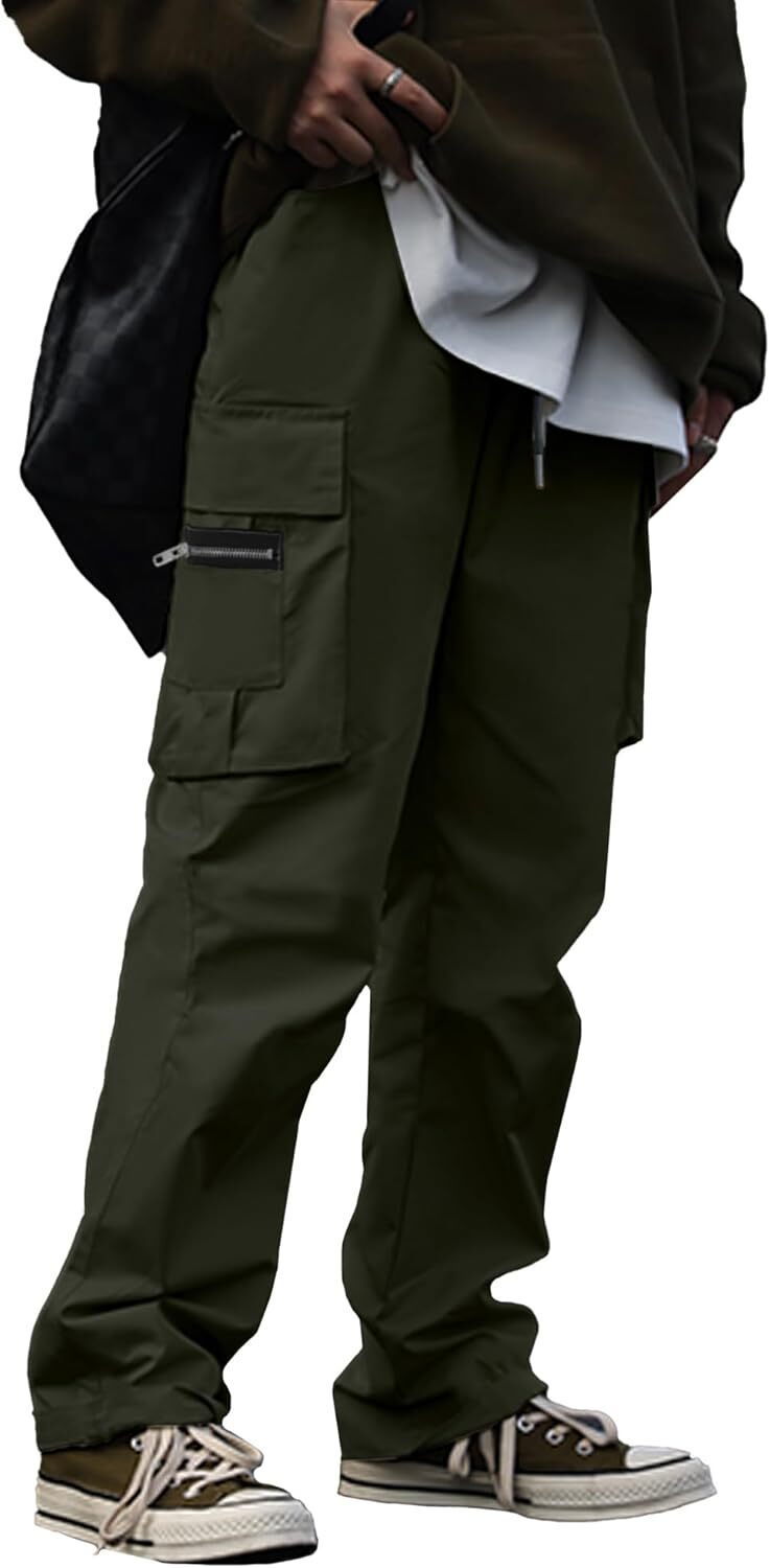 🔥6-PACKS $24.89 Men's Plus Size Casual Solid Color Drawstring Overalls