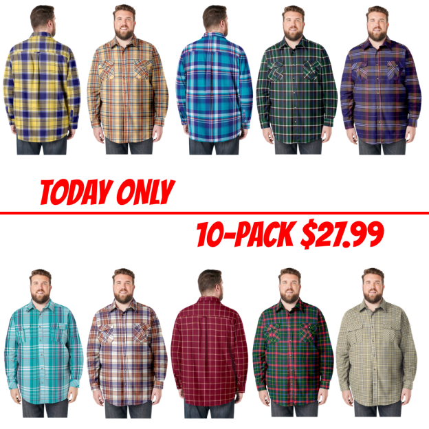 Soft Cotton Brushed Flannel Men's Plaid Long Sleeve Shirt – Comfortable, Warm, Classic Checkered Design