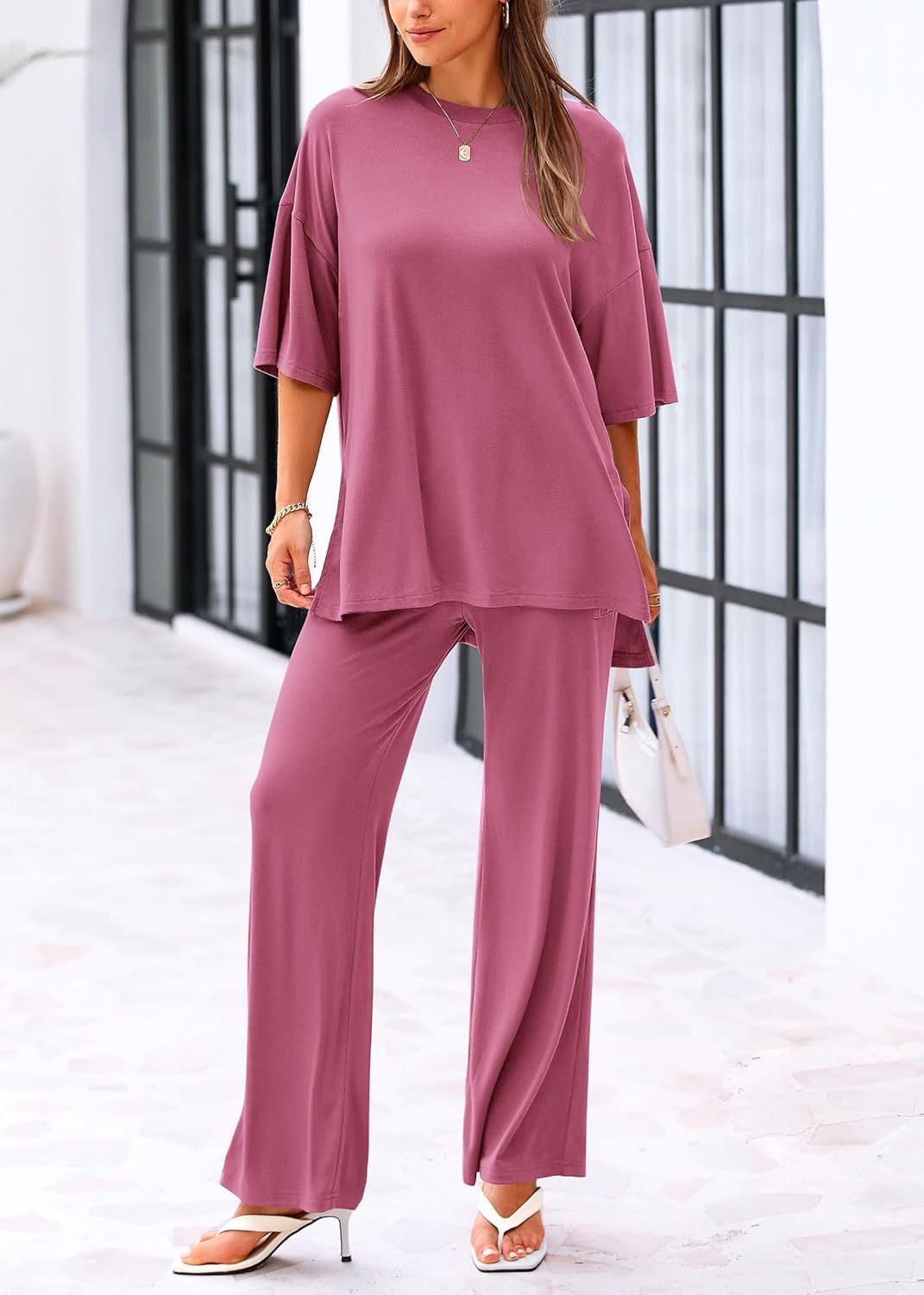🔥 Flash Sale | Women's Comfy & Loose Two-Piece Set (Short-Sleeve Top + Pants)
