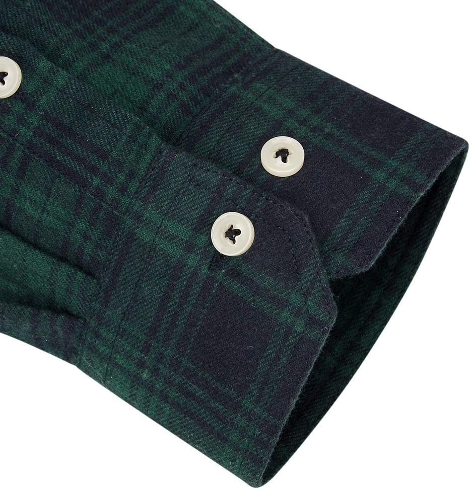 Alimens & Gentle Boy's Flannel Shirt Button Down Long Sleeve Plaid Casual Shirts