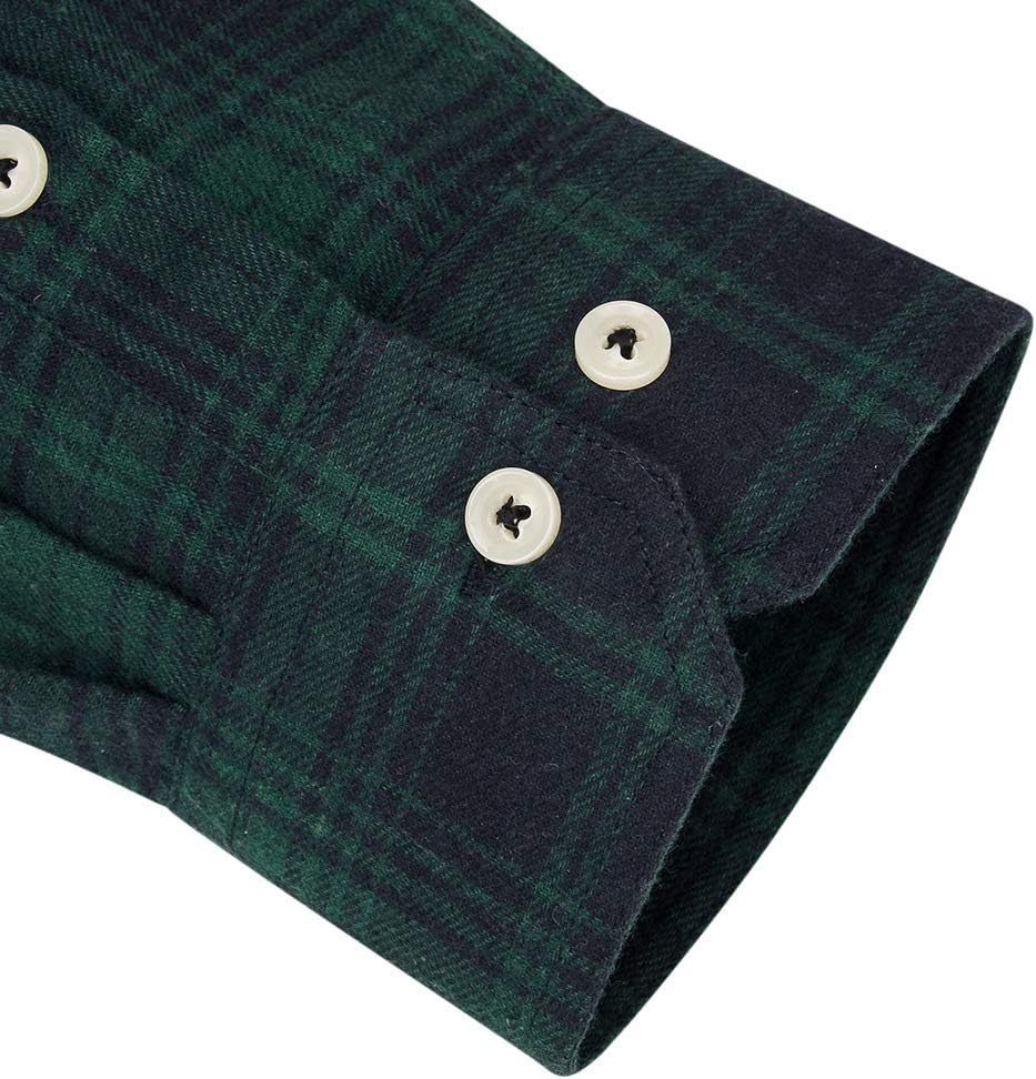 Alimens & Gentle Boy's Flannel Shirt Button Down Long Sleeve Plaid Casual Shirts