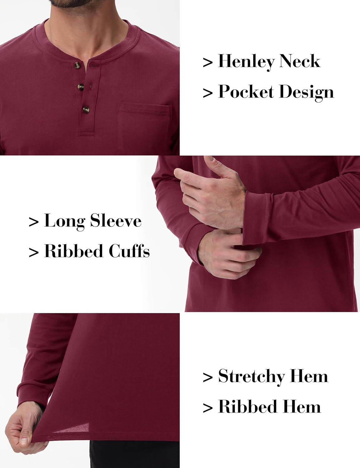 💫Clearance Sale-🔥12 PAIRS-$32.86⚡Men's Fashion Vintage Distressed Pocket Long Sleeve Henley Shirt