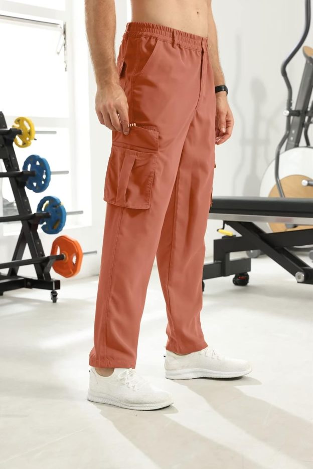 Men Outdoor Cargo Pant Lightweight Tactical Pant Hiking Jogger Classic Fit Multi Pockets