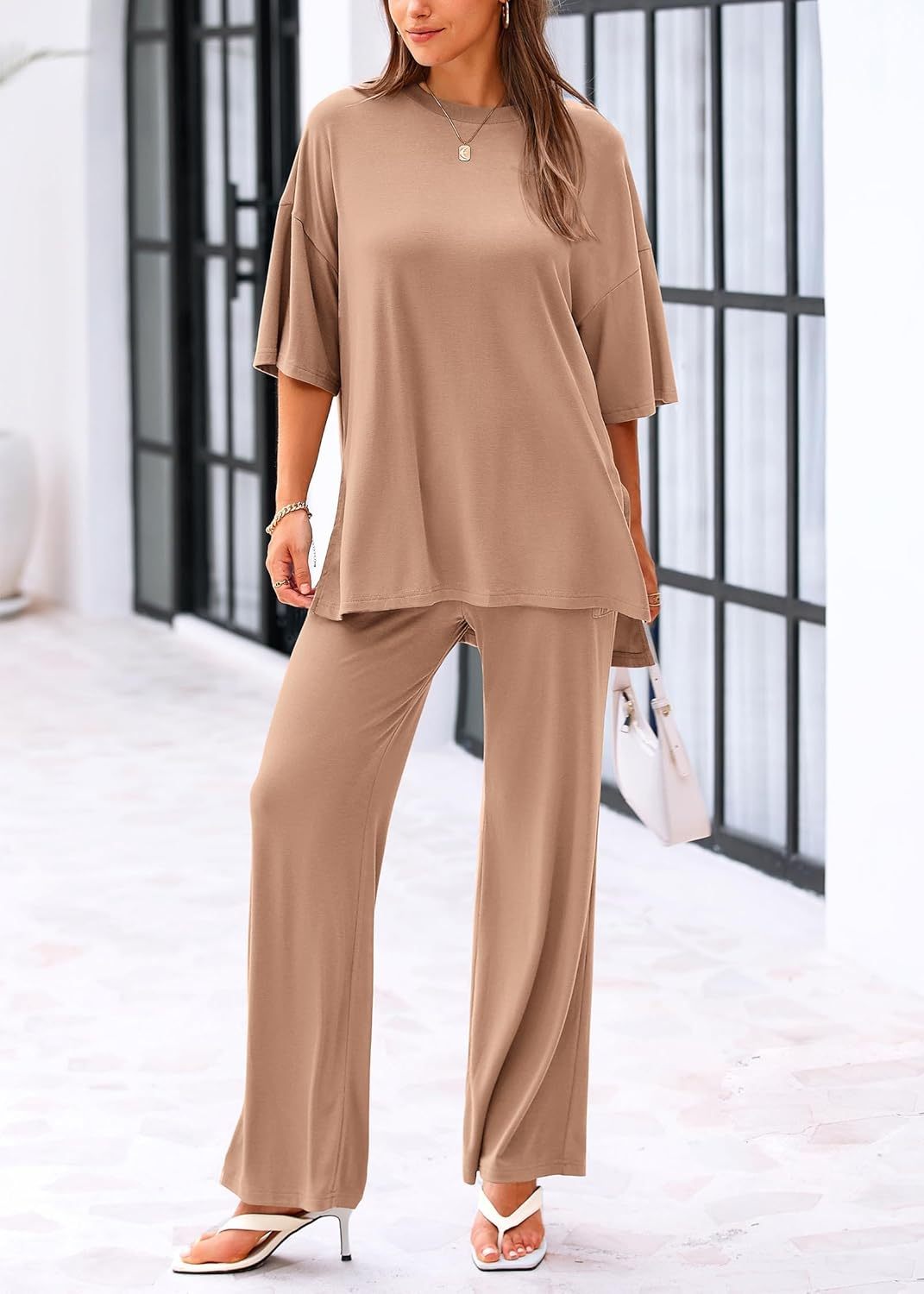 🔥 Flash Sale | Women's Comfy & Loose Two-Piece Set (Short-Sleeve Top + Pants)