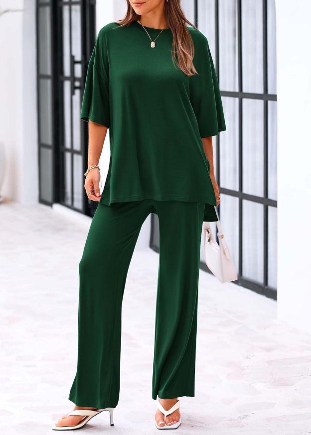 🔥 Flash Sale | Women's Comfy & Loose Two-Piece Set (Short-Sleeve Top + Pants)