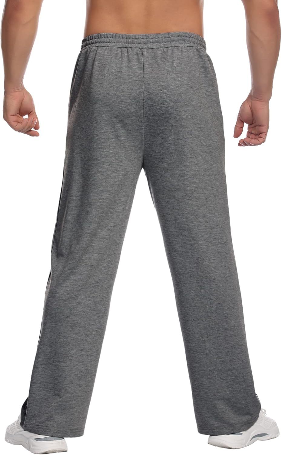 Deyeek Men's Lightweight Sweatpants Open Bottom Sweat Pants for Men Straight Leg Gym Sweatpants Lounge Pants with Pockets