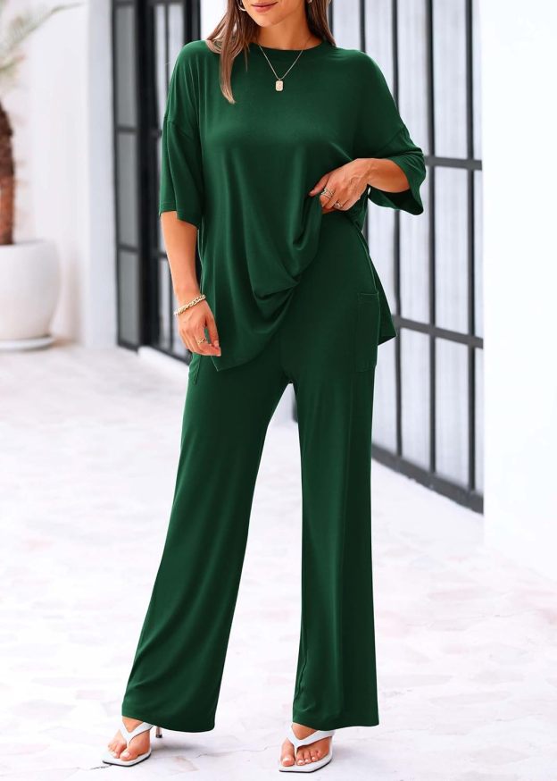 🔥 Flash Sale | Women's Comfy & Loose Two-Piece Set (Short-Sleeve Top + Pants)