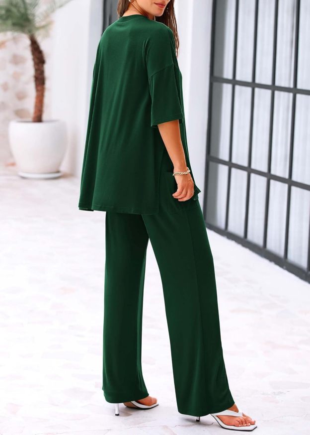 🔥 Flash Sale | Women's Comfy & Loose Two-Piece Set (Short-Sleeve Top + Pants)
