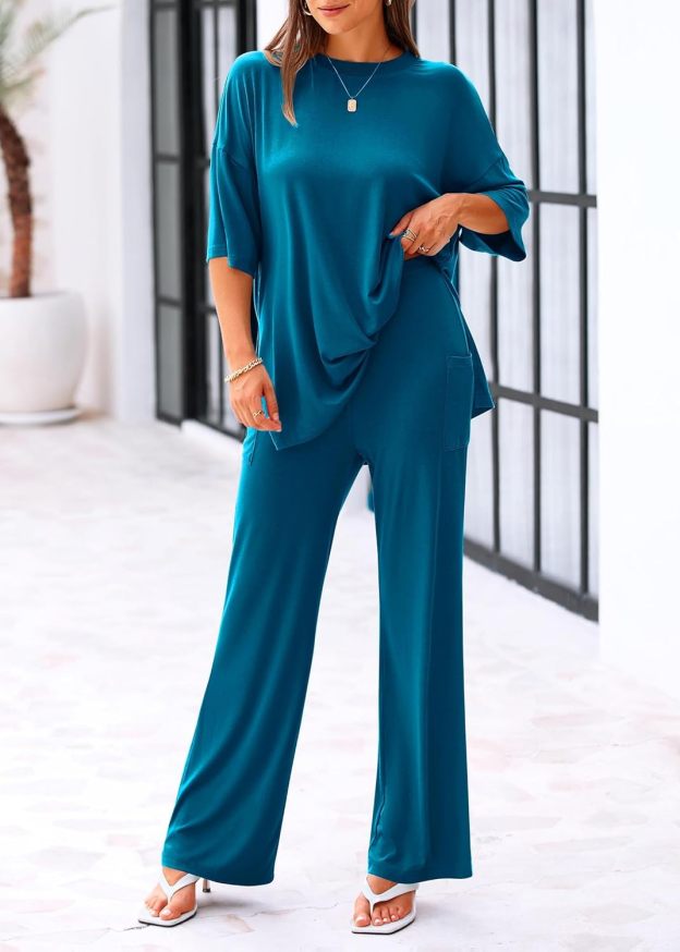 🔥 Flash Sale | Women's Comfy & Loose Two-Piece Set (Short-Sleeve Top + Pants)