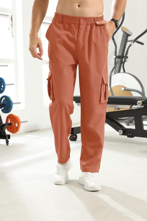 Men Outdoor Cargo Pant Lightweight Tactical Pant Hiking Jogger Classic Fit Multi Pockets