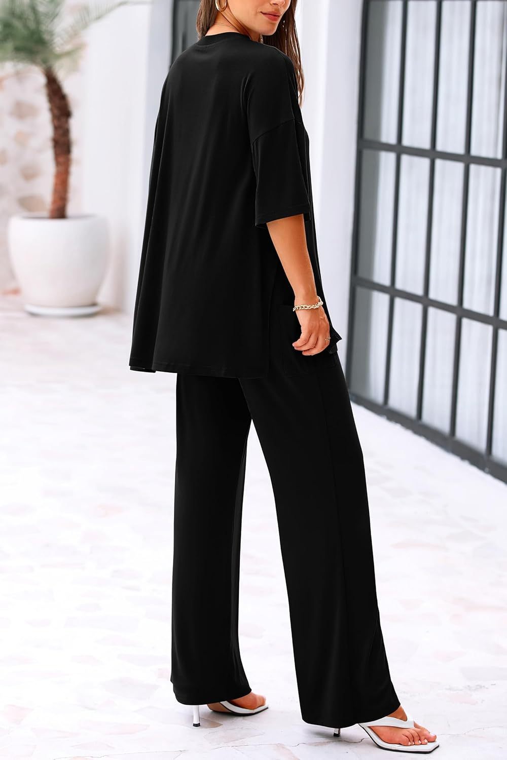 🔥 Flash Sale | Women's Comfy & Loose Two-Piece Set (Short-Sleeve Top + Pants)