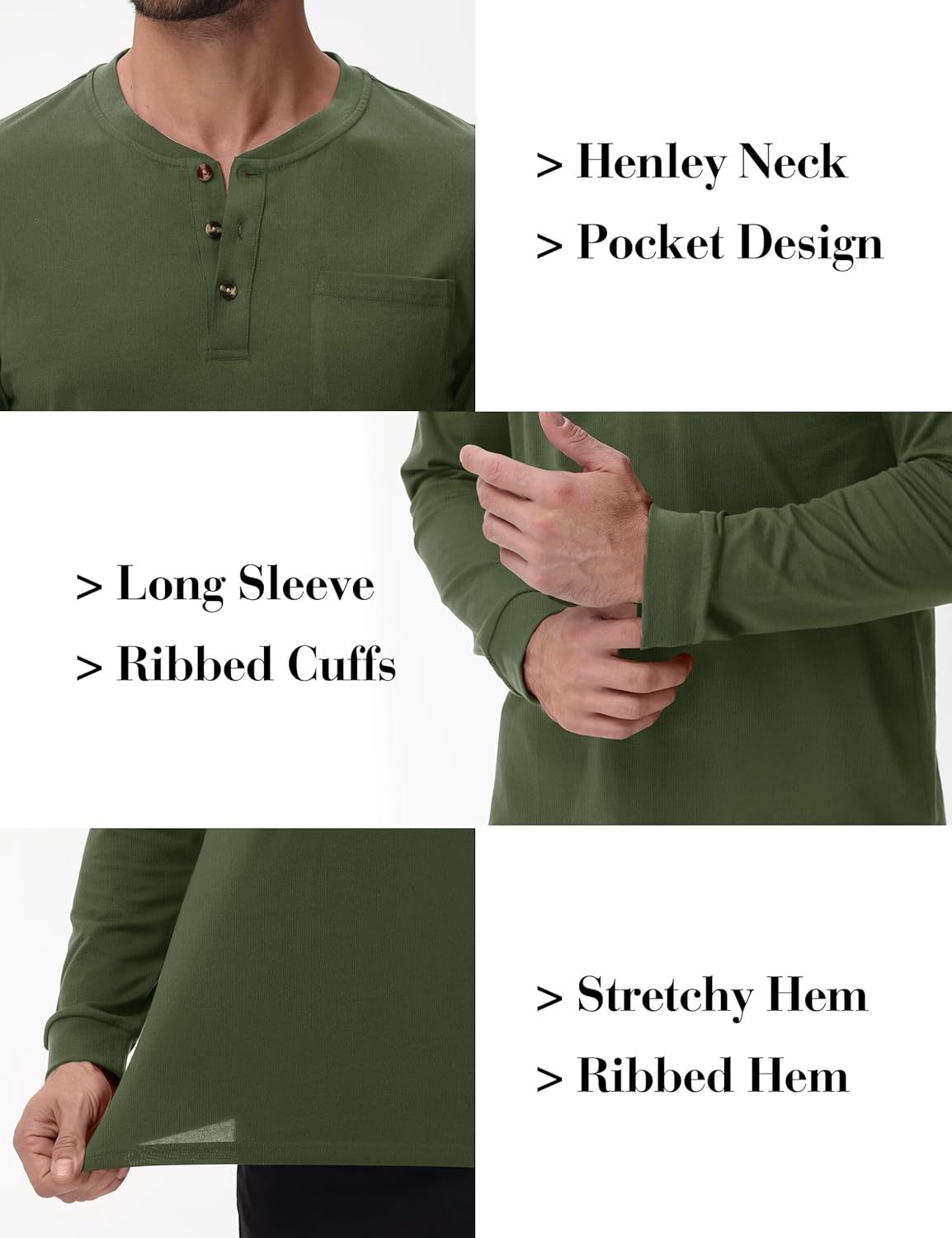 💫Clearance Sale-🔥12 PAIRS-$32.86⚡Men's Fashion Vintage Distressed Pocket Long Sleeve Henley Shirt