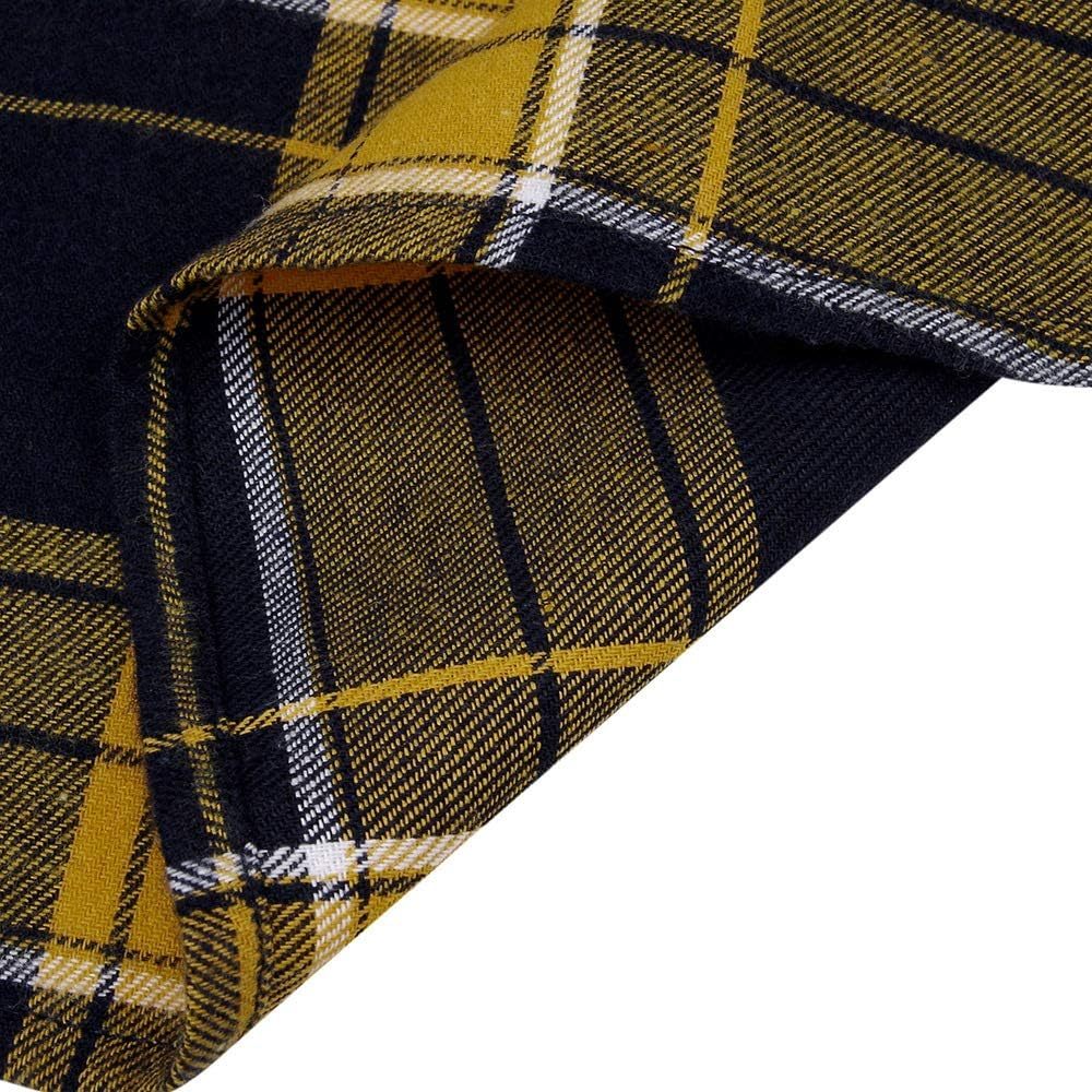 Alimens & Gentle Boy's Flannel Shirt Button Down Long Sleeve Plaid Casual Shirts