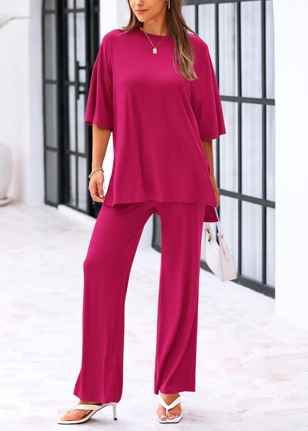 🔥 Flash Sale | Women's Comfy & Loose Two-Piece Set (Short-Sleeve Top + Pants)