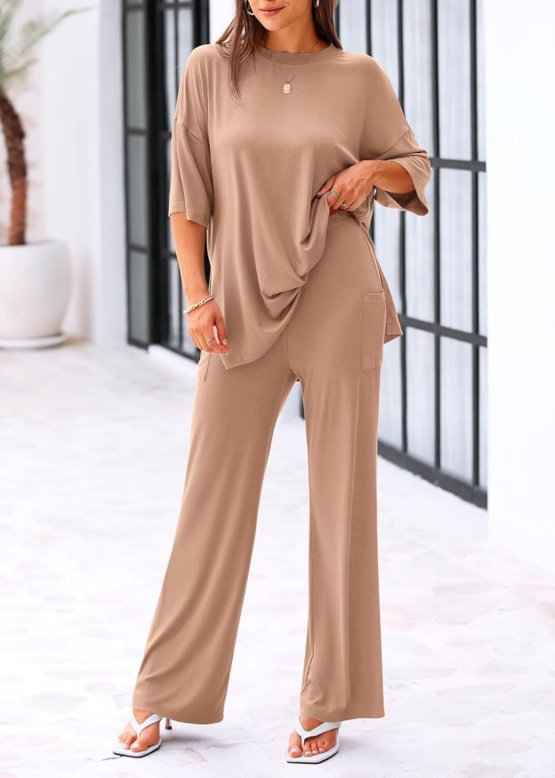 🔥 Flash Sale | Women's Comfy & Loose Two-Piece Set (Short-Sleeve Top + Pants)