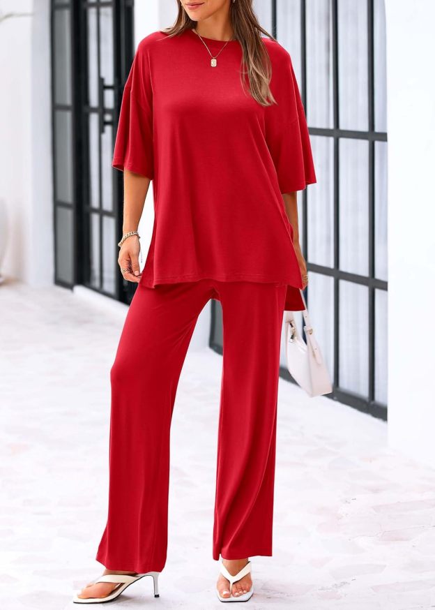 🔥 Flash Sale | Women's Comfy & Loose Two-Piece Set (Short-Sleeve Top + Pants)