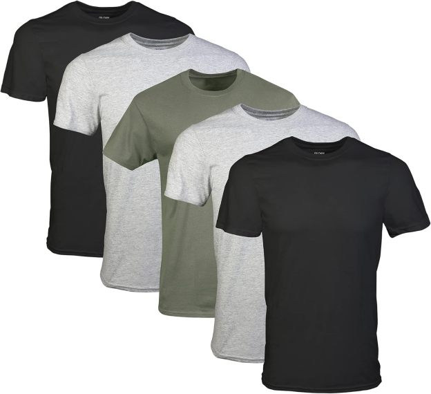 Classic Men's T-Shirt - New Heavyweight Short Sleeve Crew Neck Solid Men's T-Shirt Moisture Wicking, Tag Free, Also Available in Plus and Extra Long Sizes