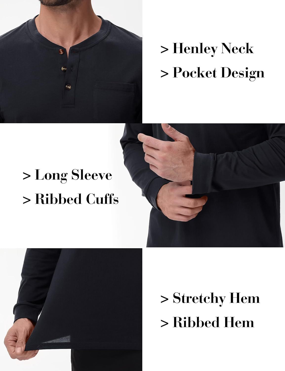 💫Clearance Sale-🔥12 PAIRS-$32.86⚡Men's Fashion Vintage Distressed Pocket Long Sleeve Henley Shirt