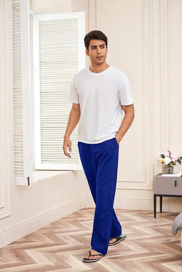 Deyeek Men's Lightweight Sweatpants Open Bottom Sweat Pants for Men Straight Leg Gym Sweatpants Lounge Pants with Pockets