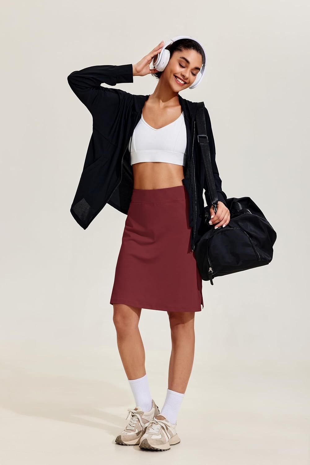 Women’s 20"-Inch Knee-Length Athletic Skirt with Pockets