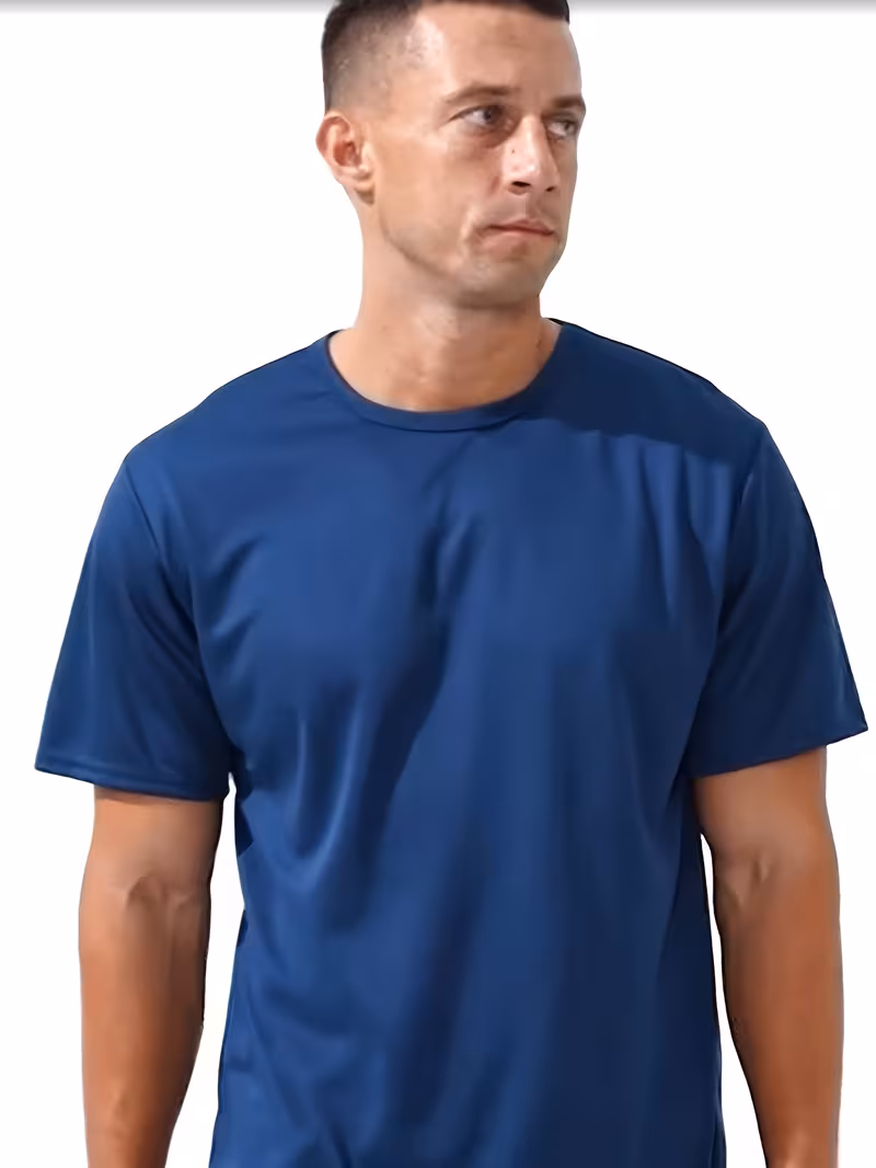 fathers day gift 10pcs mens quick dry breathable 100 polyester workout t shirts solid color crew neck short sleeve tees for running gym outdoor activities machine washable summer activewear gym outfits for men Product details 15