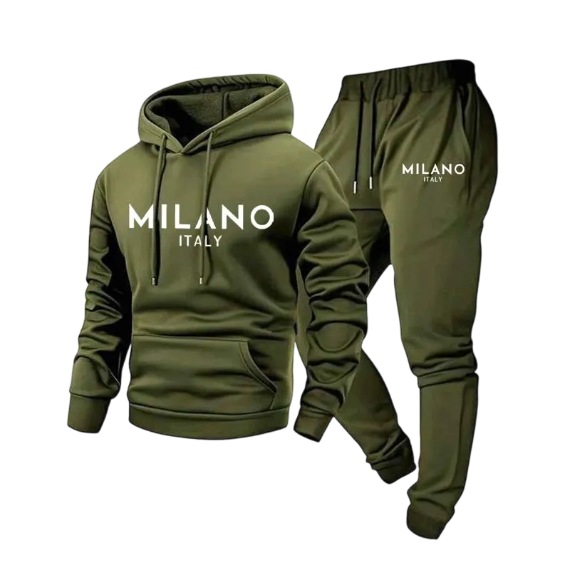 Men's Milano Printed Hoodie and Drawstring Sweatpants Set