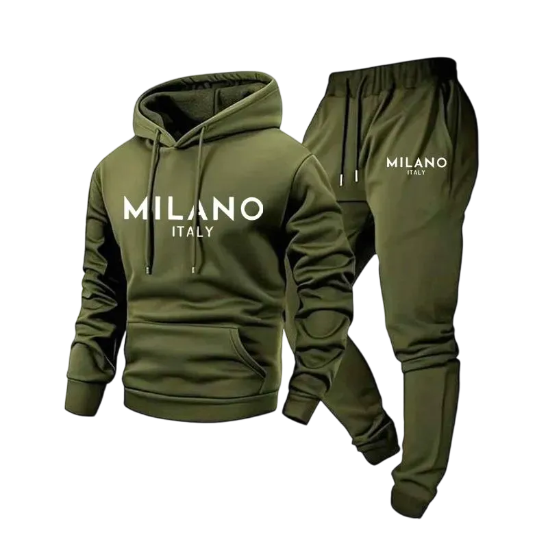 Men's Milano Printed Hoodie and Drawstring Sweatpants Set