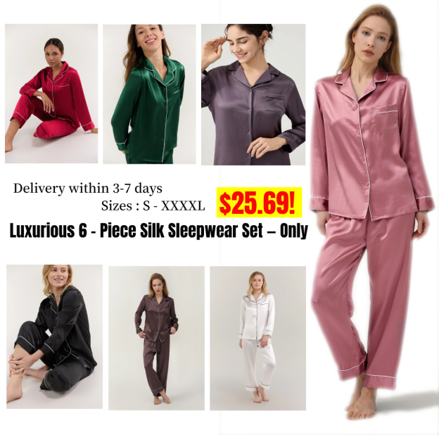 Women’s Long-Sleeve & Pants Silk Pajama