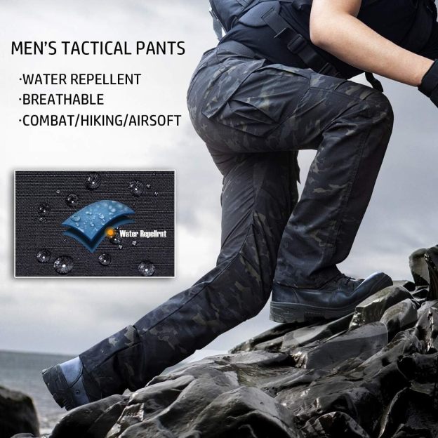 (7 Pants)  Men's Outdoor Tactical Pants Rip Stop Lightweight Waterproof Military Combat