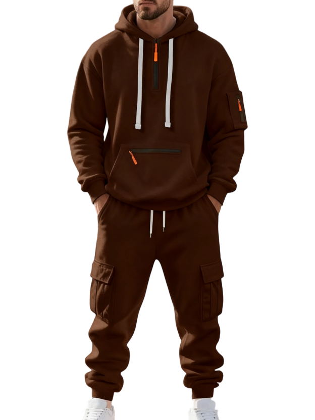 7 SETS $27,Clearance sale!Men’s Winter Fleece-Lined Set – Warm Casual Workwear Outfit with Multi-Pocket Jacket & Pants