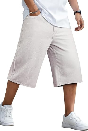 Men's Loose-Fit Denim Shorts — Stretchy, Relaxed Fit