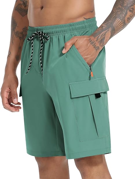 Men's Casual Stretch Cargo Shorts Quick Dry Lightweight Stretch Hiking Shorts for Men with 5 Pockets