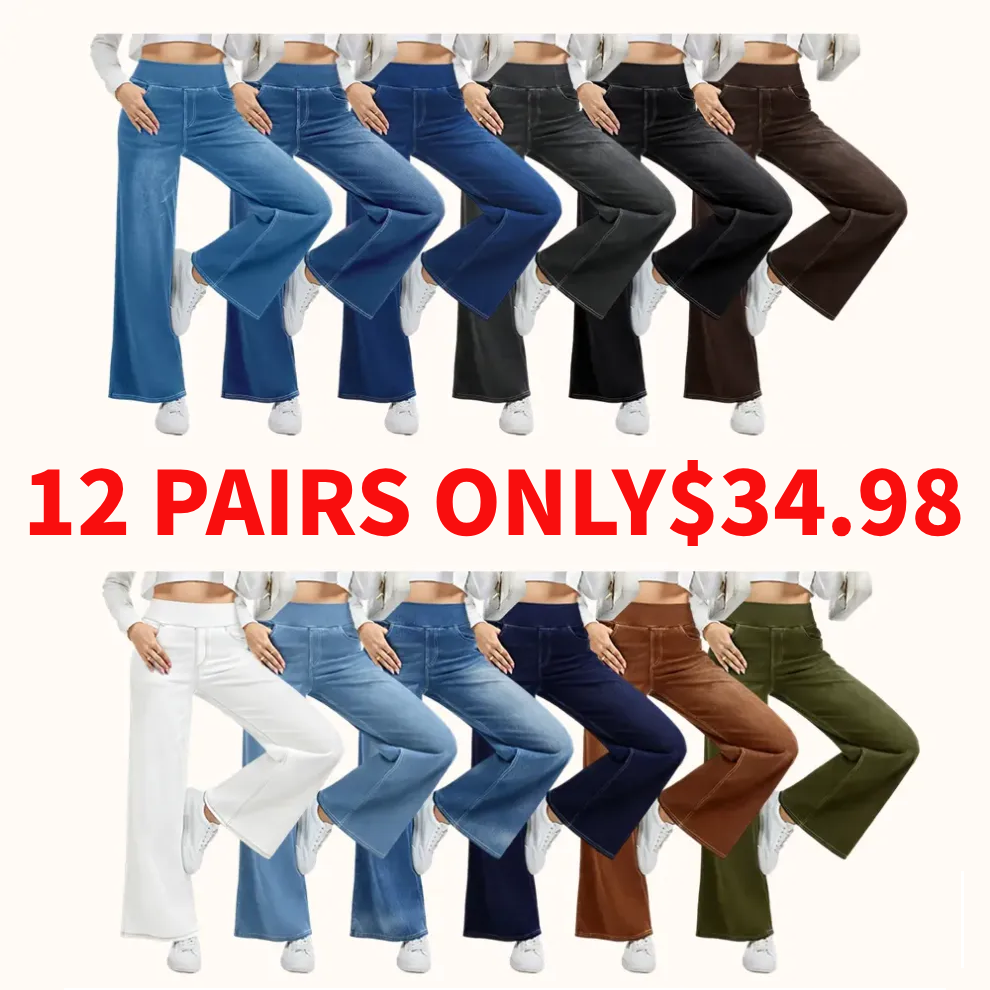 Wide Leg Stretchy Jeans for Women Loose Fit
