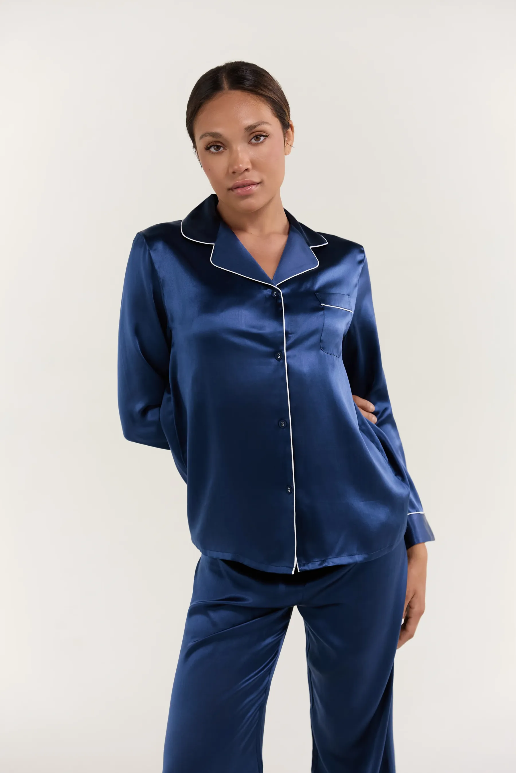 Women’s Long-Sleeve & Pants Silk Pajama