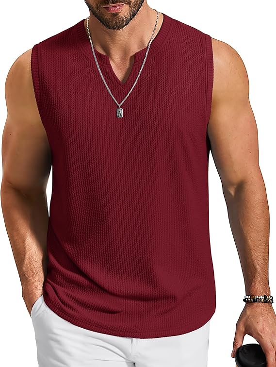 Men's Casual V-Neck Jacquard Knit Sleeveless Vest