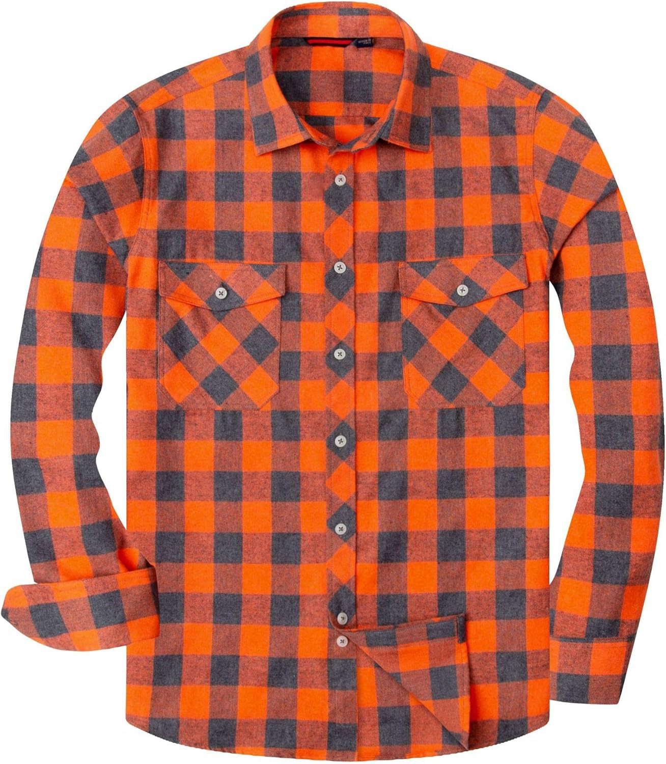 Alimens & Gentle Boy's Flannel Shirt Button Down Long Sleeve Plaid Casual Shirts