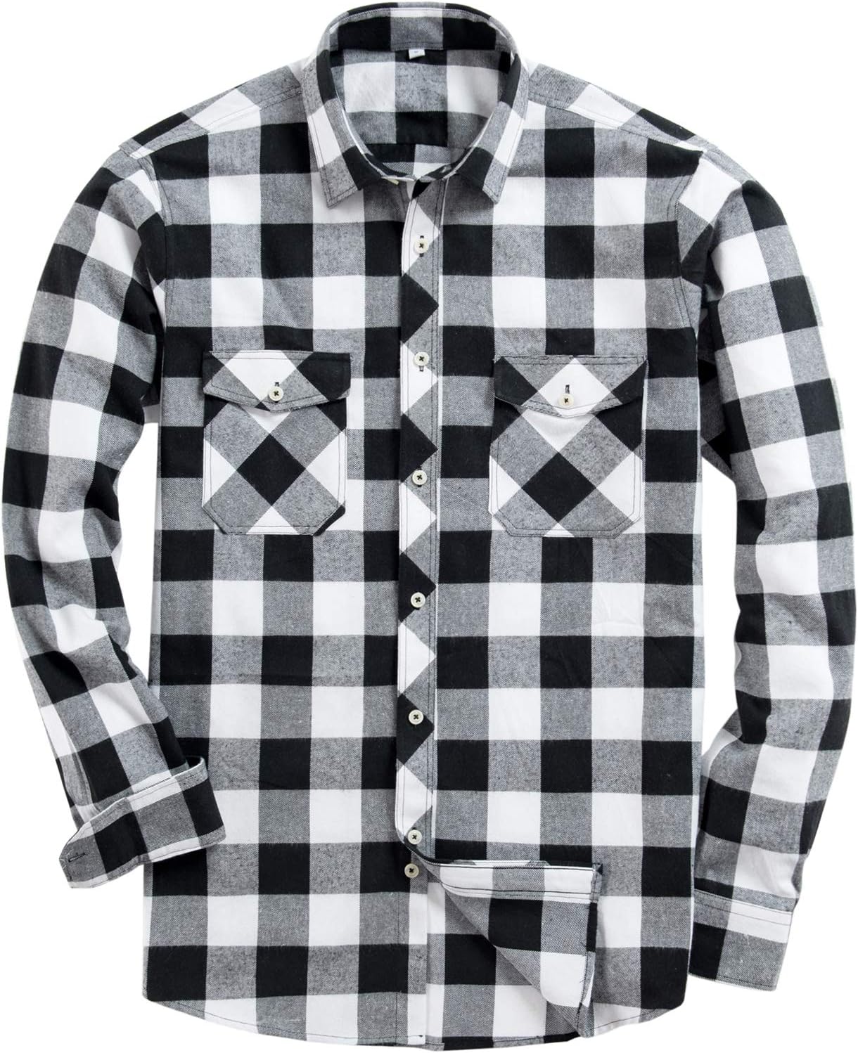 Alimens & Gentle Boy's Flannel Shirt Button Down Long Sleeve Plaid Casual Shirts
