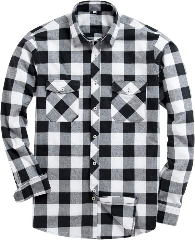 Alimens & Gentle Boy's Flannel Shirt Button Down Long Sleeve Plaid Casual Shirts