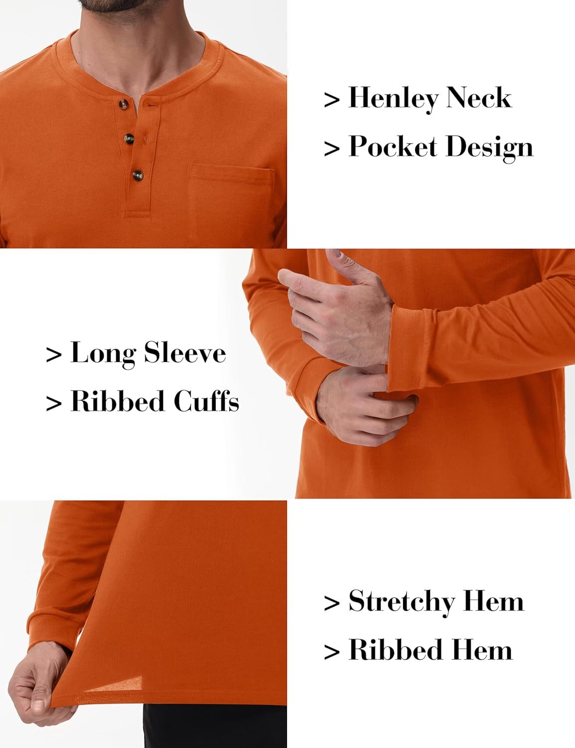 💫Clearance Sale-🔥12 PAIRS-$32.86⚡Men's Fashion Vintage Distressed Pocket Long Sleeve Henley Shirt