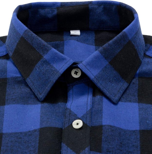 Alimens & Gentle Boy's Flannel Shirt Button Down Long Sleeve Plaid Casual Shirts