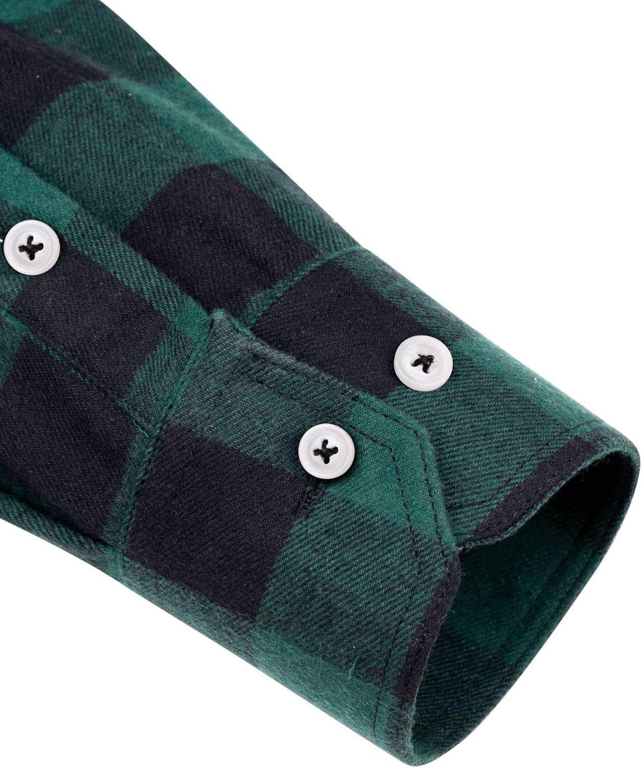 Alimens & Gentle Boy's Flannel Shirt Button Down Long Sleeve Plaid Casual Shirts