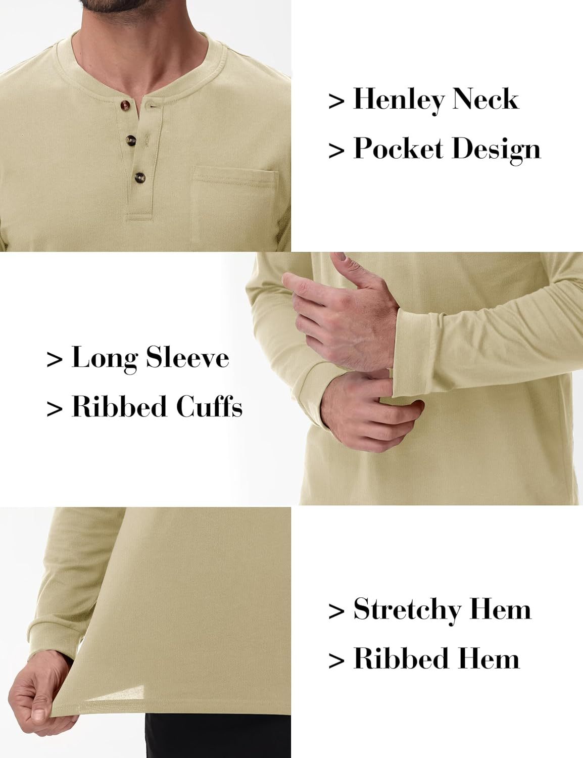 💫Clearance Sale-🔥12 PAIRS-$32.86⚡Men's Fashion Vintage Distressed Pocket Long Sleeve Henley Shirt