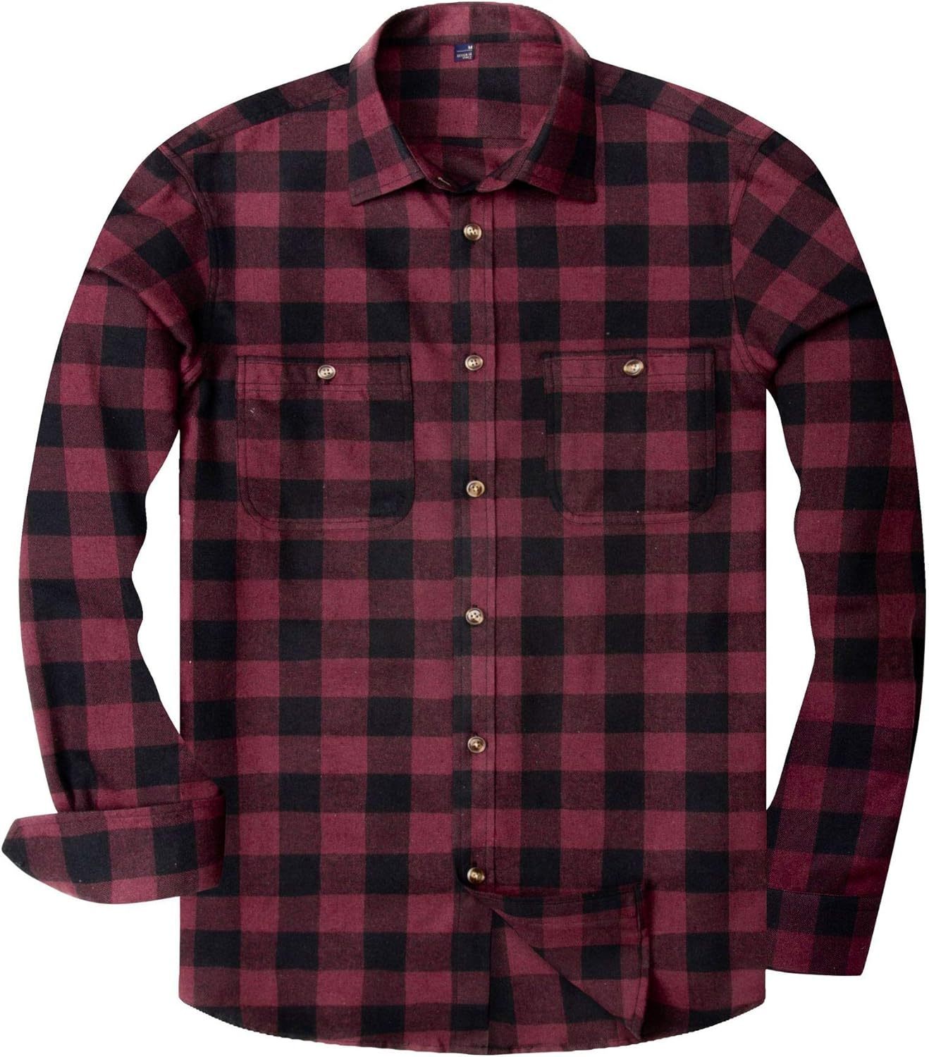 Alimens & Gentle Boy's Flannel Shirt Button Down Long Sleeve Plaid Casual Shirts