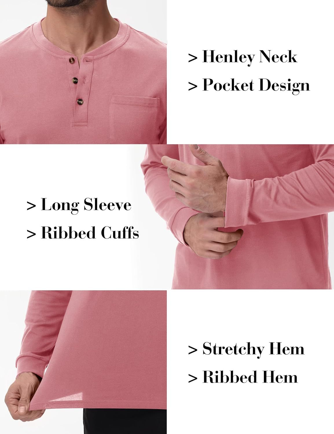 💫Clearance Sale-🔥12 PAIRS-$32.86⚡Men's Fashion Vintage Distressed Pocket Long Sleeve Henley Shirt