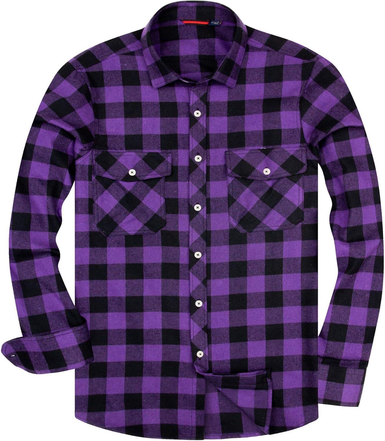 Alimens & Gentle Boy's Flannel Shirt Button Down Long Sleeve Plaid Casual Shirts