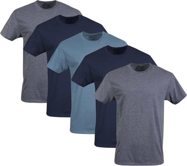 Classic Men's T-Shirt - New Heavyweight Short Sleeve Crew Neck Solid Men's T-Shirt Moisture Wicking, Tag Free, Also Available in Plus and Extra Long Sizes