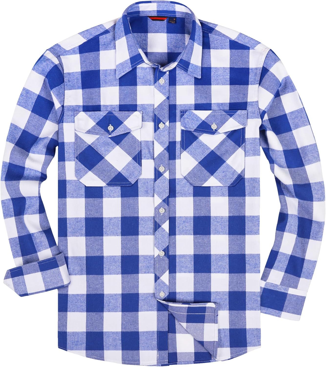 Alimens & Gentle Boy's Flannel Shirt Button Down Long Sleeve Plaid Casual Shirts