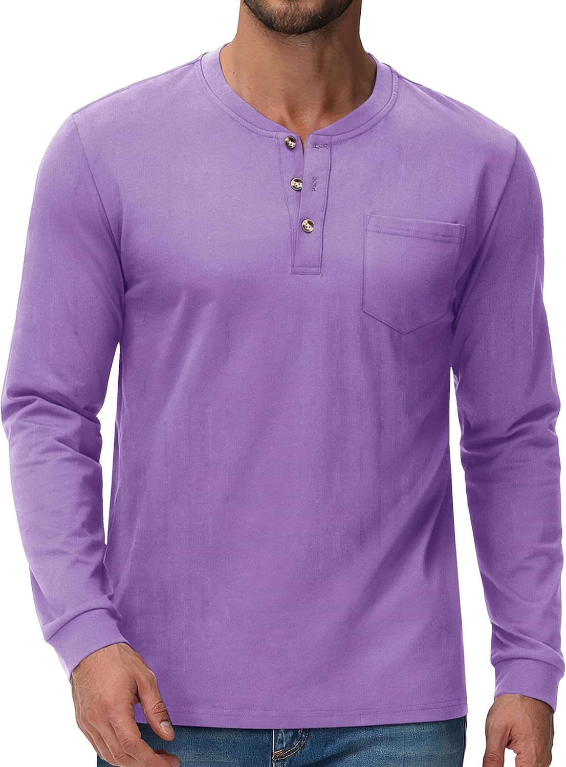 💫Clearance Sale-🔥12 PAIRS-$32.86⚡Men's Fashion Vintage Distressed Pocket Long Sleeve Henley Shirt