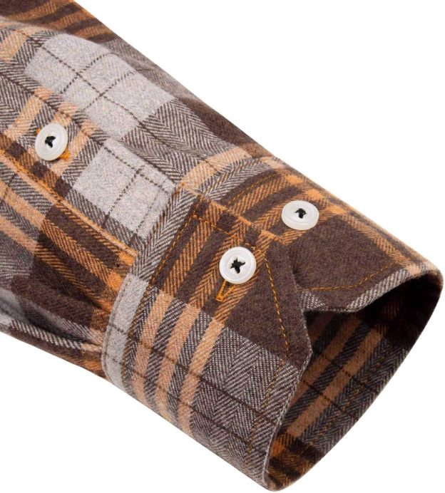 Alimens & Gentle Boy's Flannel Shirt Button Down Long Sleeve Plaid Casual Shirts