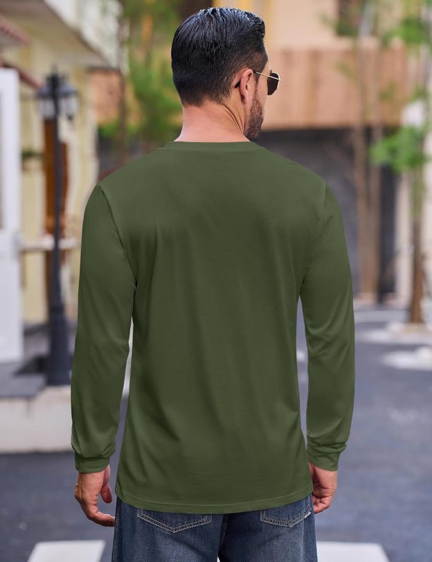 💫Clearance Sale-🔥12 PAIRS-$32.86⚡Men's Fashion Vintage Distressed Pocket Long Sleeve Henley Shirt